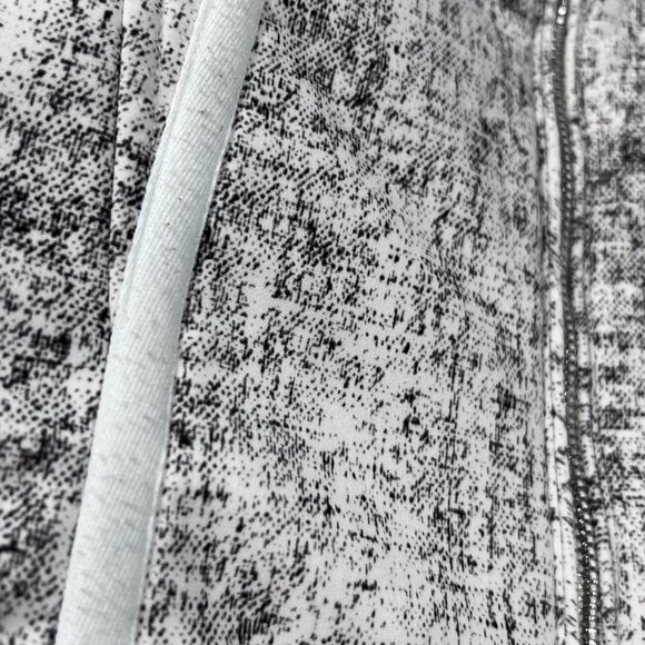 Guess Coat Womens Med White Grey Speckled Hooded Jacket Warm Full Zip Moto - Picture 11 of 16